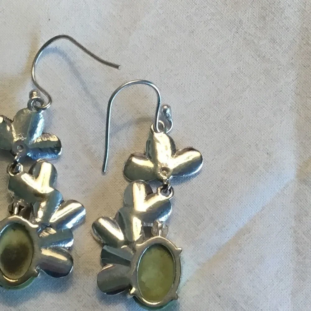 NWOT.  SS Australian Lemon Chrysoprase Earrings